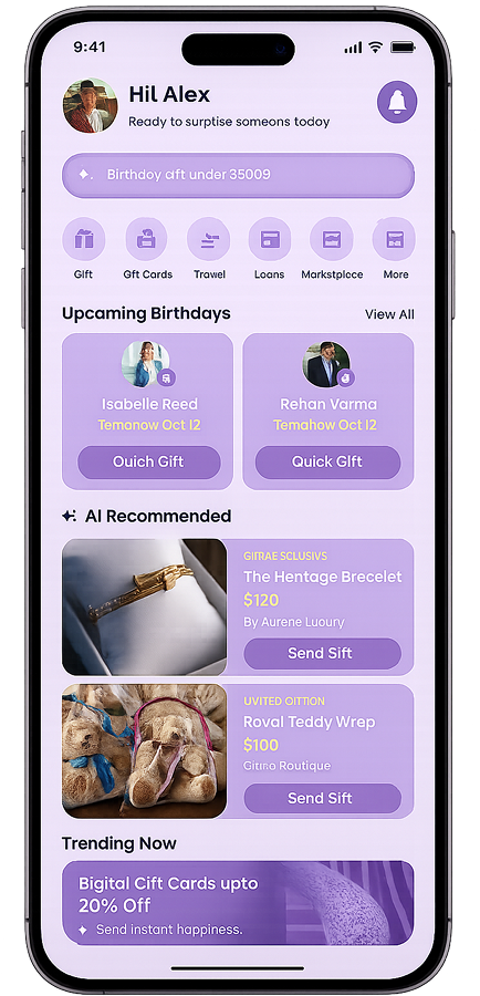 Gifba App Mockup